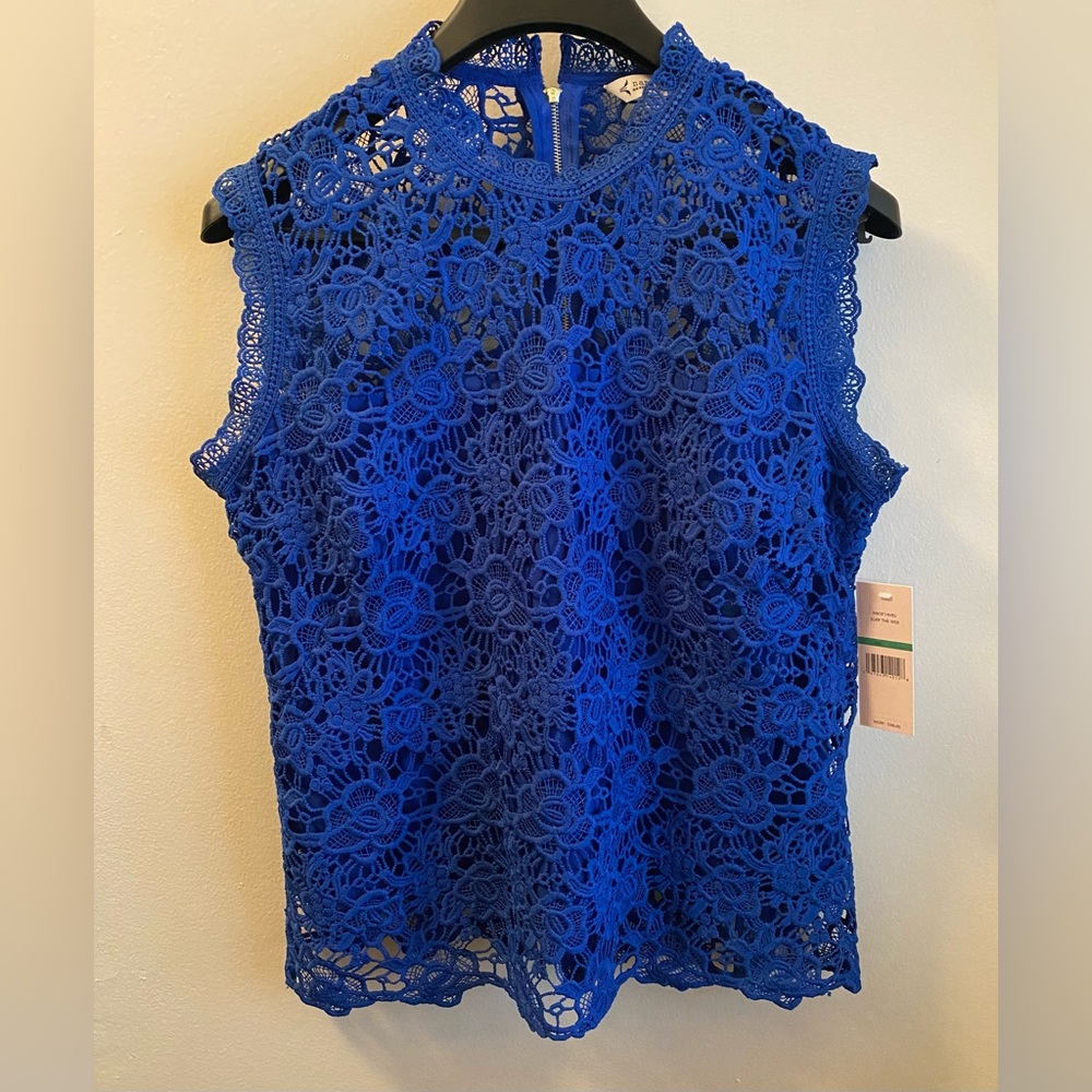 Navy blue net top